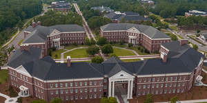 aerial of Veterans Hall on UNCW campus