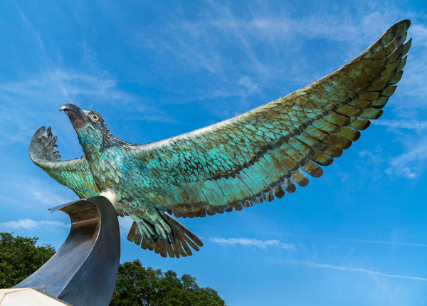 Seahawk statue