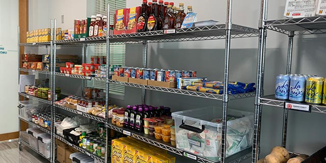 A pantry full of food