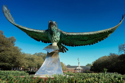 Seahawk statue